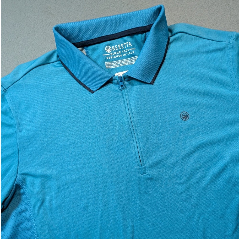 Beretta Quarter Zip Polo Shirt Mens Size Large Performance Mesh Tactical